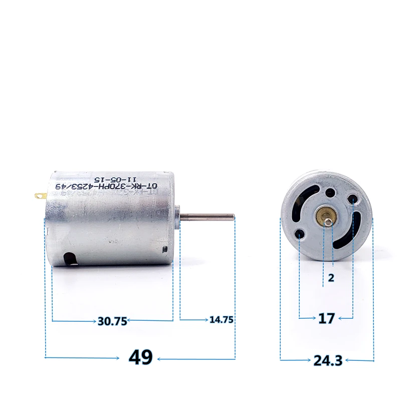 Высокоскоростной двигатель с карбоновой щеткой, 6-12 В, 33600 об./мин., 1 шт.