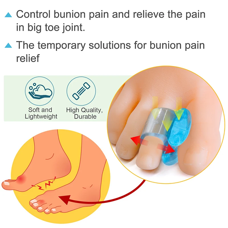 Bunion Silicone Toe Separator Corrector for Feet Women Men Hallux Valgus Bone Correction Foot Thumb Straightener Adjustable
