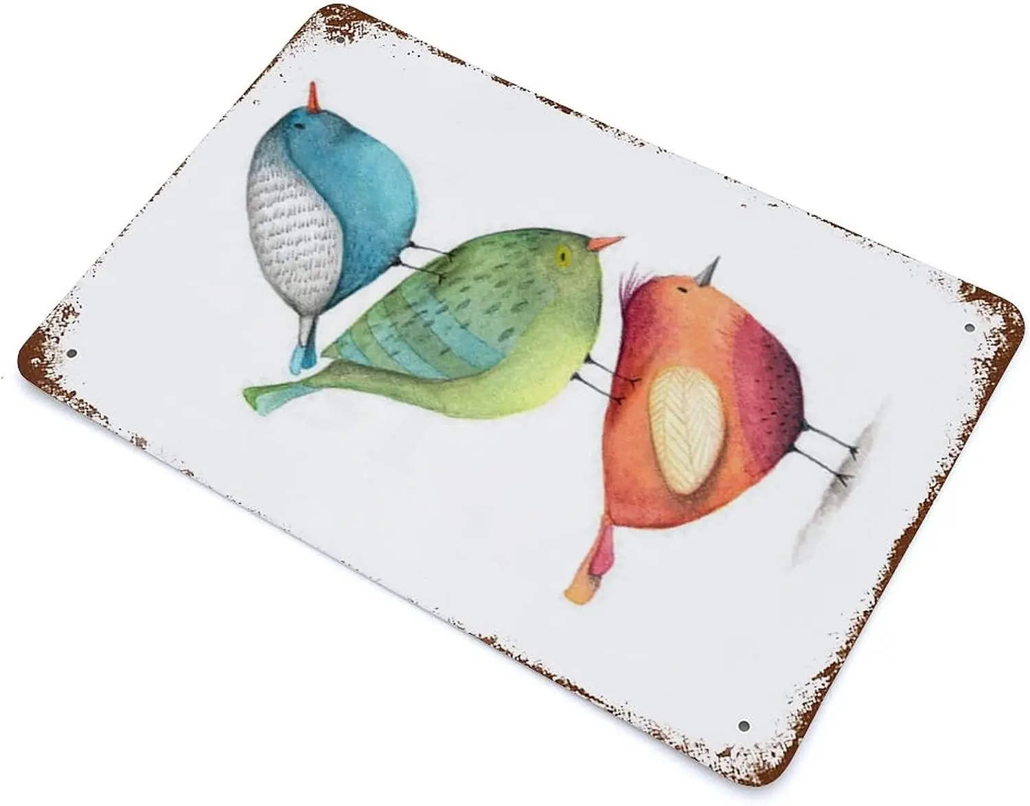 Винтажный жестяной знак Graman декор для стен акварель птицы милые украшения