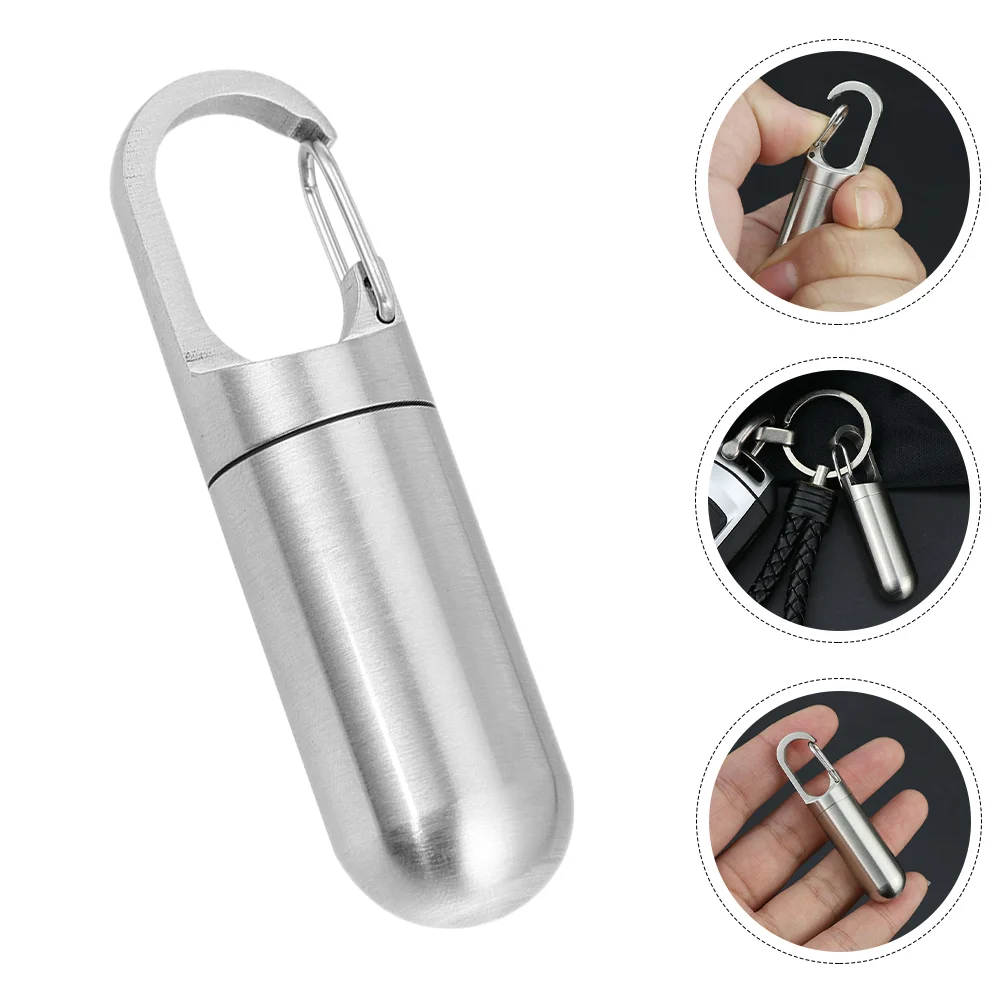 

Box Case Keychain Organizer Waterproof Travel Dispenser Holder Container Fob Metal Bottle Keyring Portable Daily Toothpick Vial