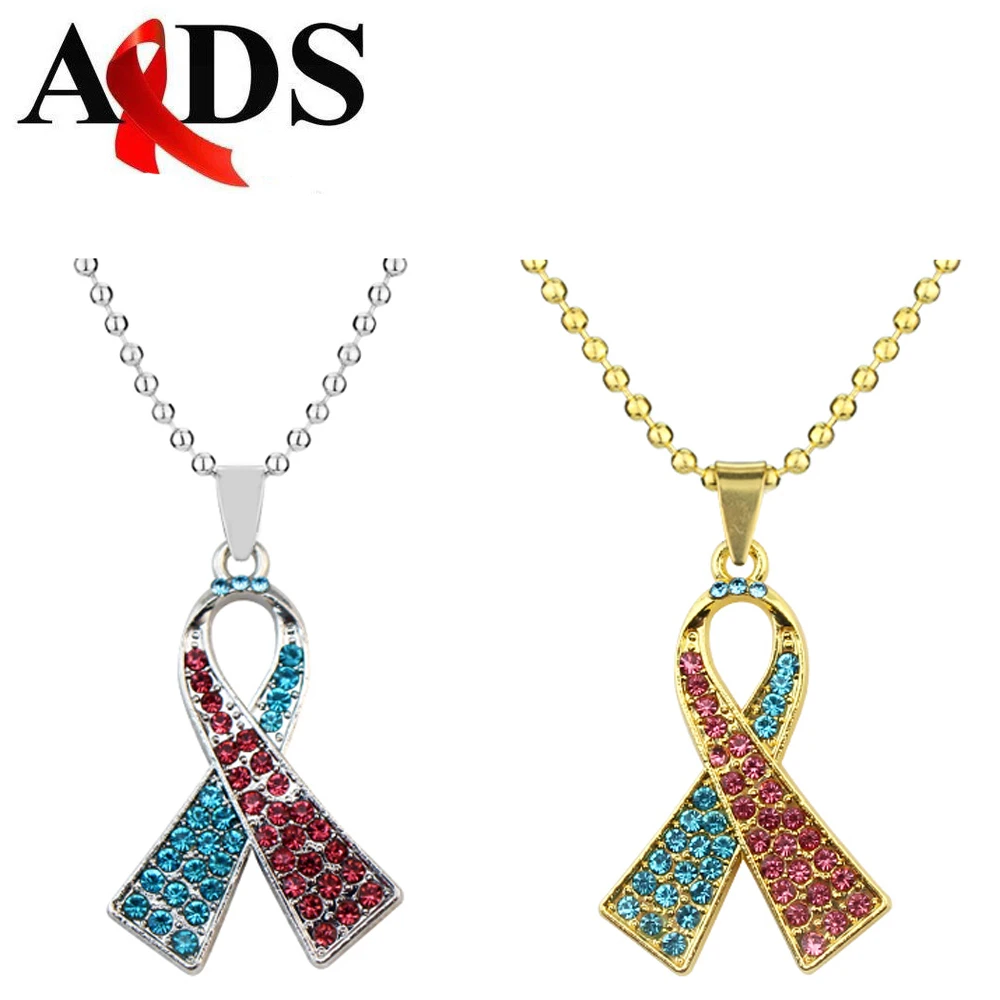 

Ожерелье с подвеской в виде розовой ленты, инкрустированное искусственным ожерельем, украшения, благотворительный теплый подарок