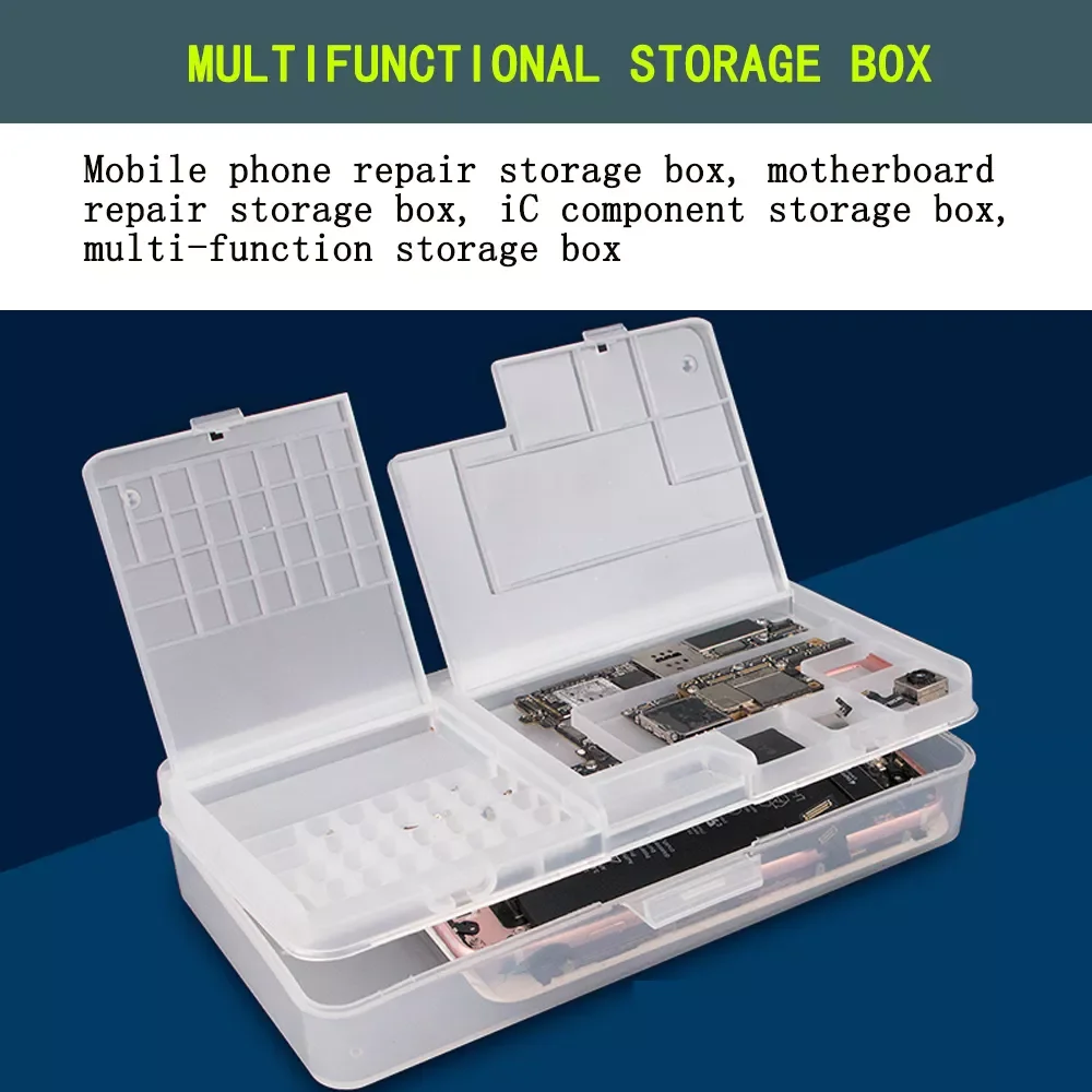 Storage Box Small Tool Box for Storage of Mobile Phone Motherboard Screws IC Components and Organizer for Small Things