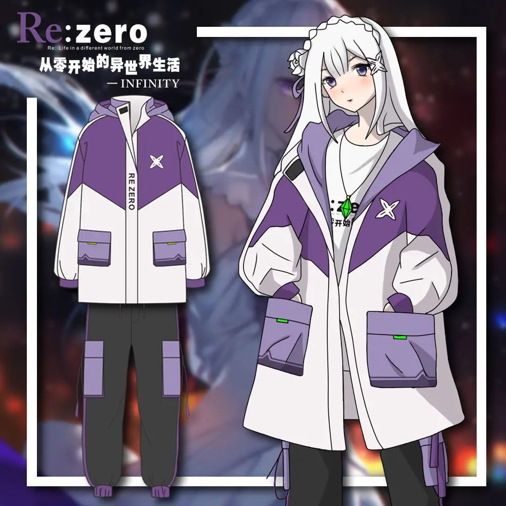

Coaplay Costumes Anime Re:zero Kara Hajimeru Isekai Seikatsu Men And Women's Suit Cos Amilia Windbreaker Coat Trendy Autumn Coat
