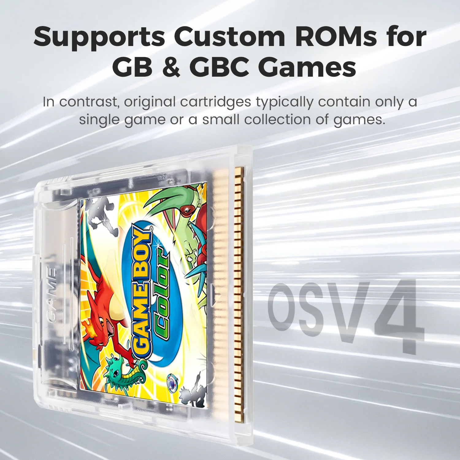 Фото Новый игровой картридж OSV4 GB PRO с 2000 играми, 4 ГБ TF-карта для GB, GBC, GBA SP, быстрое загрузание и сброс одной кнопкой. №4
