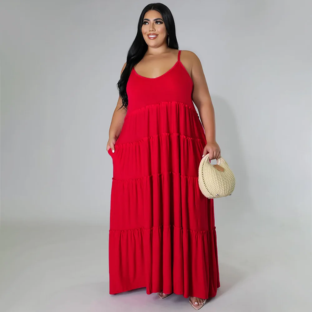 2022 Summer Plus Size Women's Clothing Solid Color Leisure High Street Ladies Long Skirt L-5XL Oversized