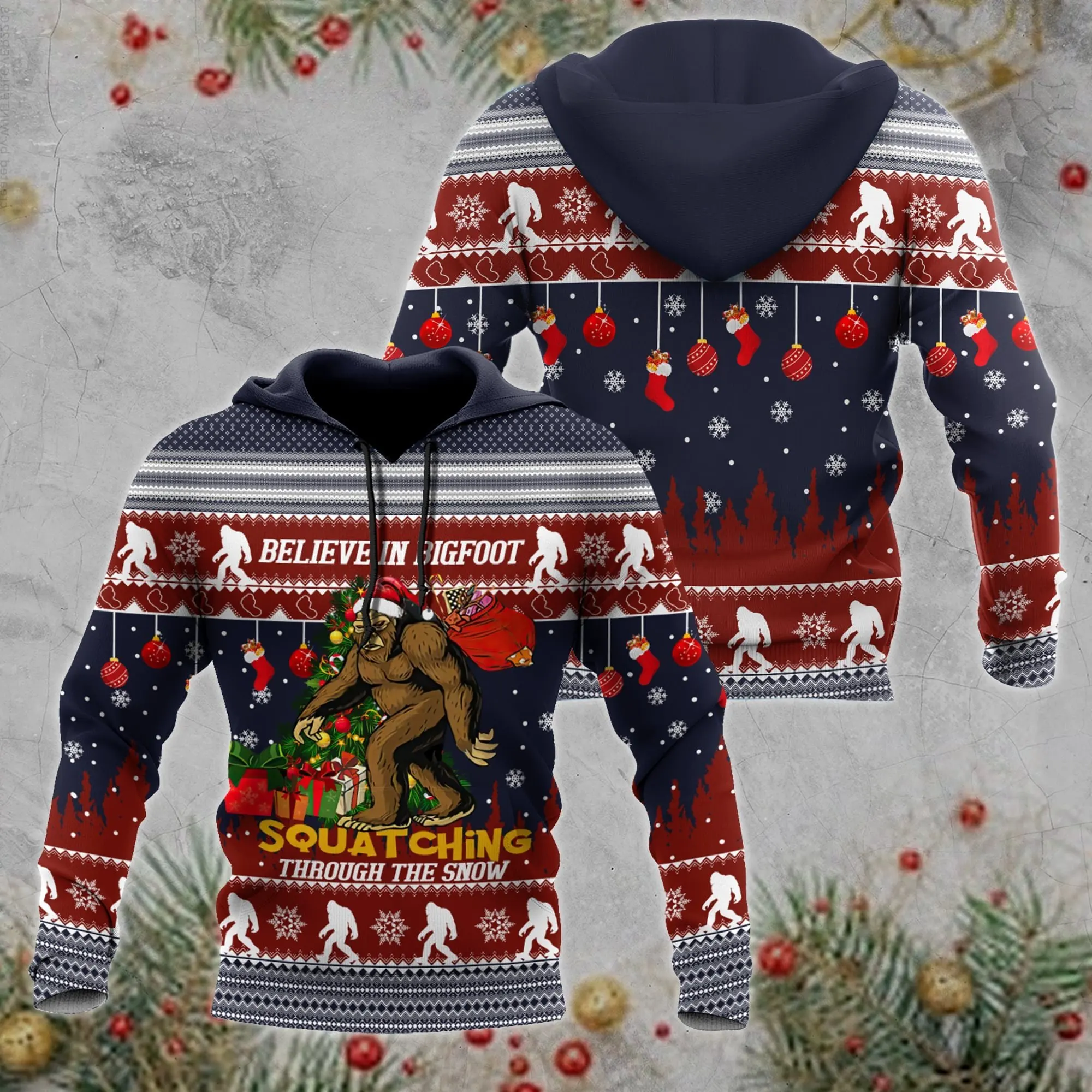 

Funny Bigfoot Merry Christmas 3D Printed Autumn Men Hoodies Unisex Casual Pullover Zip Hoodie Streetwear sudadera hombre