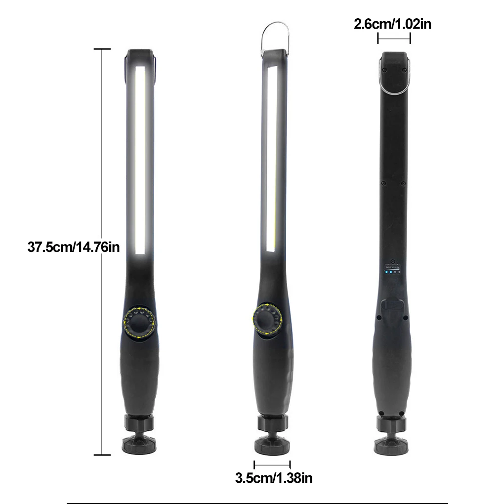 

Work Light 10W USB Rechargeable Cordless Inspection Flashlight 360 Rotatable Dimmable LED Car Repair Torch