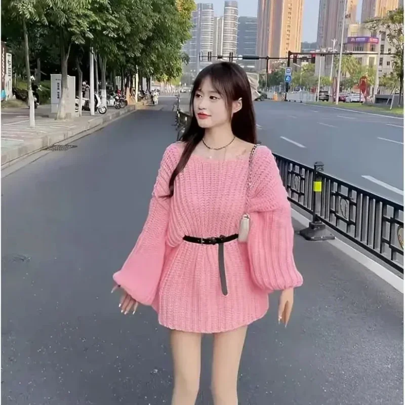 Оригинальные осенне-зимние вязаные свитера 2024 для женщин в Корейском стиле