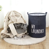 home cotton linen foldable dirty laundry basket waterproof folding bucket large capacity childrens toy organizer storage bag