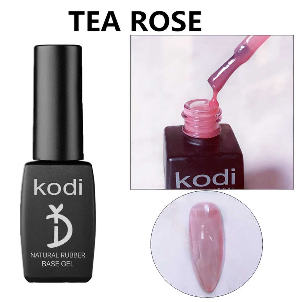 

KODI Color Natural Rubble Base Coat Lacquer TEA ROSE UV LED Nail Jelly Polish For Manicure Hybrid Gel