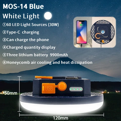 Портативный кемпинговый фонарь MOSLIGHTING 9900 мАч