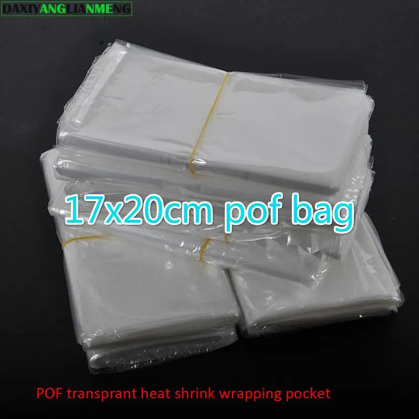 

100pcs/lot 17x20cm Pof Clear Transparent Shrink Wrap Package Heat Seal Bag Gift Packing Plastic Bags For Comestic Bottles Boxes