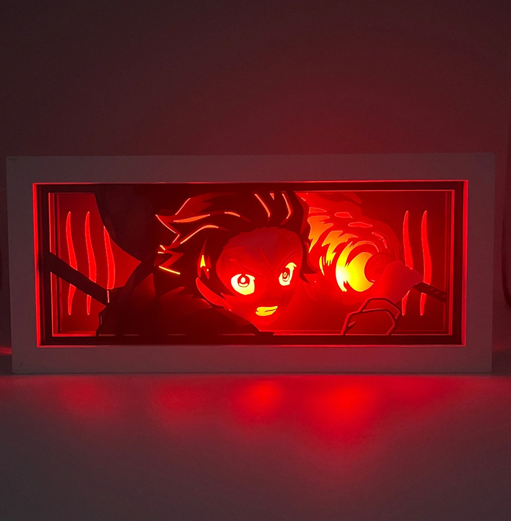 

Светодиодная 3d-лампа в стиле аниме для создания теней, ночная лампа для лазерной резьбы по бумаге для украшения комнаты и подарочной лампы