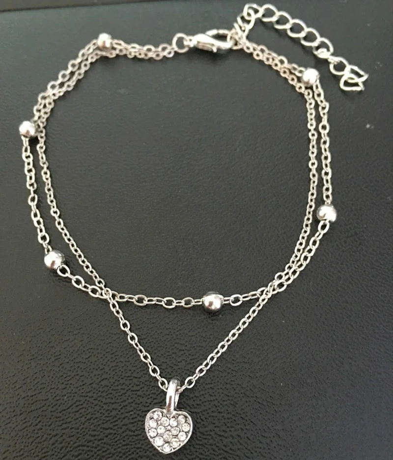 Popular Ladies' Heart-shaped Anklet Beach Jewelry Fashionable and New | Anklets
