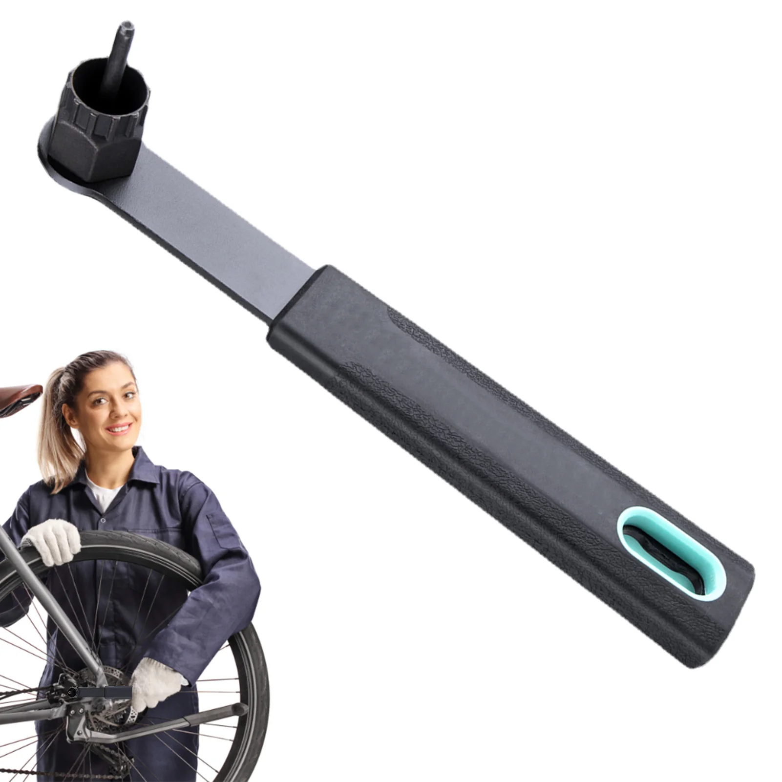 

Bicycle Flywheel Removal Tool Portable Bicycle Cassette Flywheel Wrench Maintenance Installation And Removal Tool With Rubber