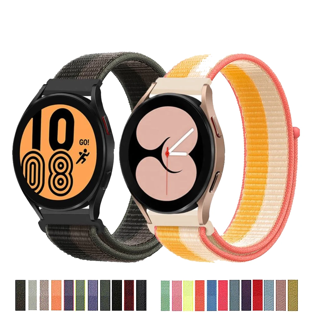 Ремешок нейлоновый для samsung galaxy watch 4 classic 46 мм/42 мм/Active 2 40/44 мм/3 41 мм 45 мм/Gear s3 frontier 5/5