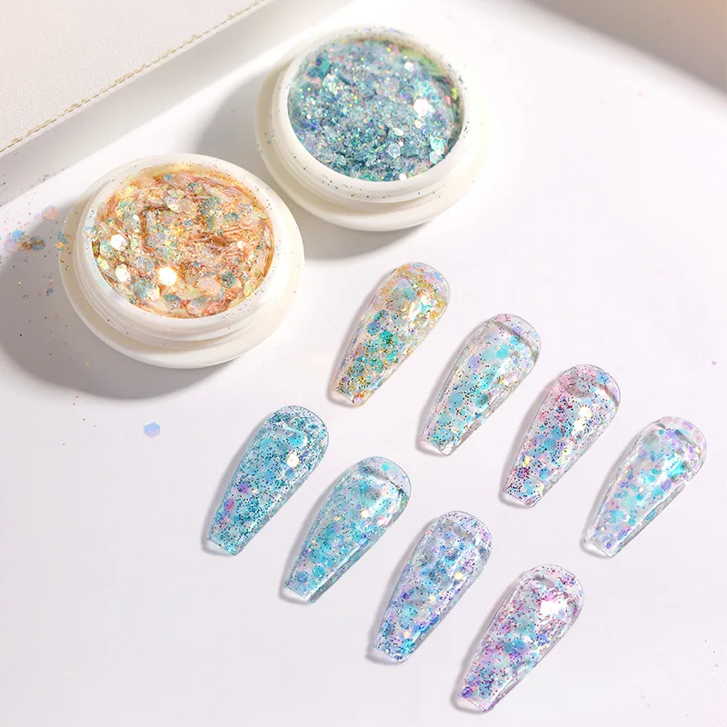 

Glitter Flakes for Nail Art Decoration Hexagon Colorful Sequins Manicure Charms Nails Salon Fragments DIY Design Accessories