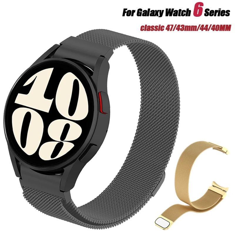 

Milanese Steel Strap for Samsung Watch 6 Classic 47mm 46mm 43mm 42 Watch 4/5/6 44mm 40mm Metal Band for Galaxy Watch 5 Pro 45mm