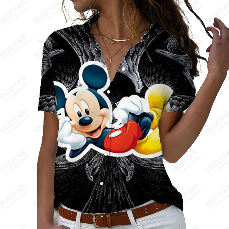 

Блузка женская с отложным воротником и пуговицами, с 3d-графическим принтом