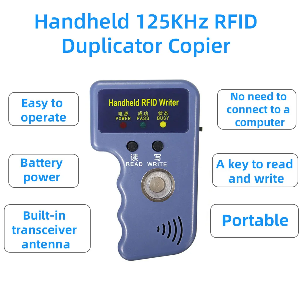 Фото RW1990 TM копировальный RFID Дубликатор считыватель TM1990 ibutton DS-1990A I-Button Ручной 125 кГц T5577 EM4305 EM4100 ключ бирка карта №2