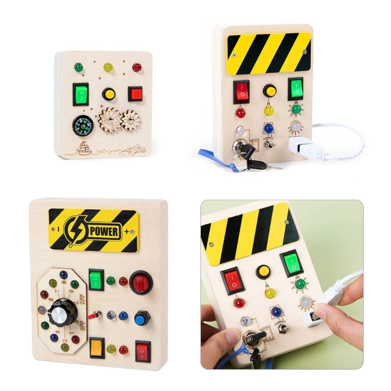 

Montessori Toy Electric Switch Control Busy Boards Activity Board for Kid Learn