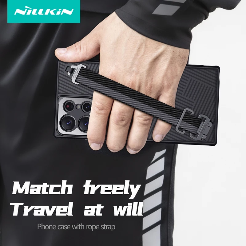 

For Samsung Galaxy S23 Ultra Case NILLKIN Wrist Strap Case Military Drop Protection Case For Galaxy S23 Ultra Detachable Rope