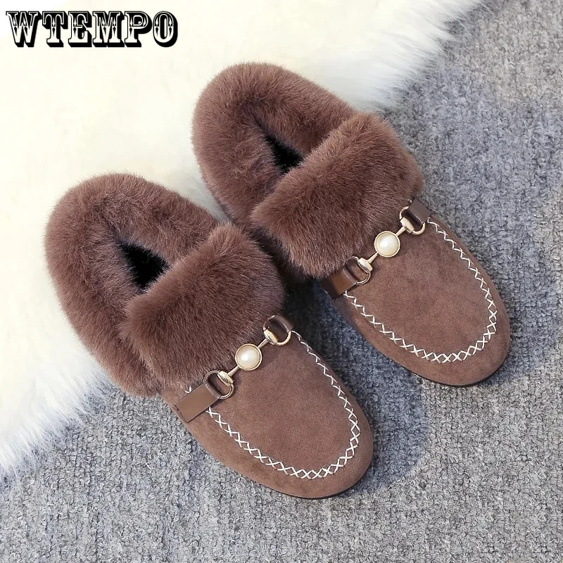 

Женские туфли на плоской подошве, из искусственной замши, без застежки