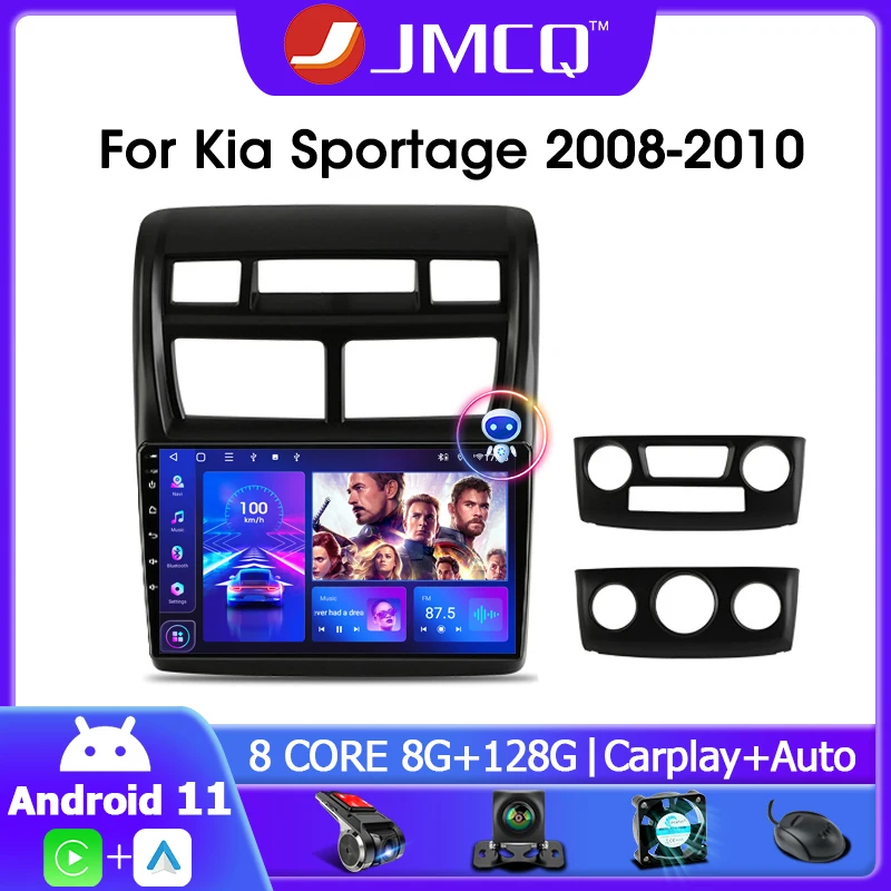 Мультимедийная магнитола JMCQ для Kia Sportage 2 2008-2010 Din 4G + WiFi Android 11 |