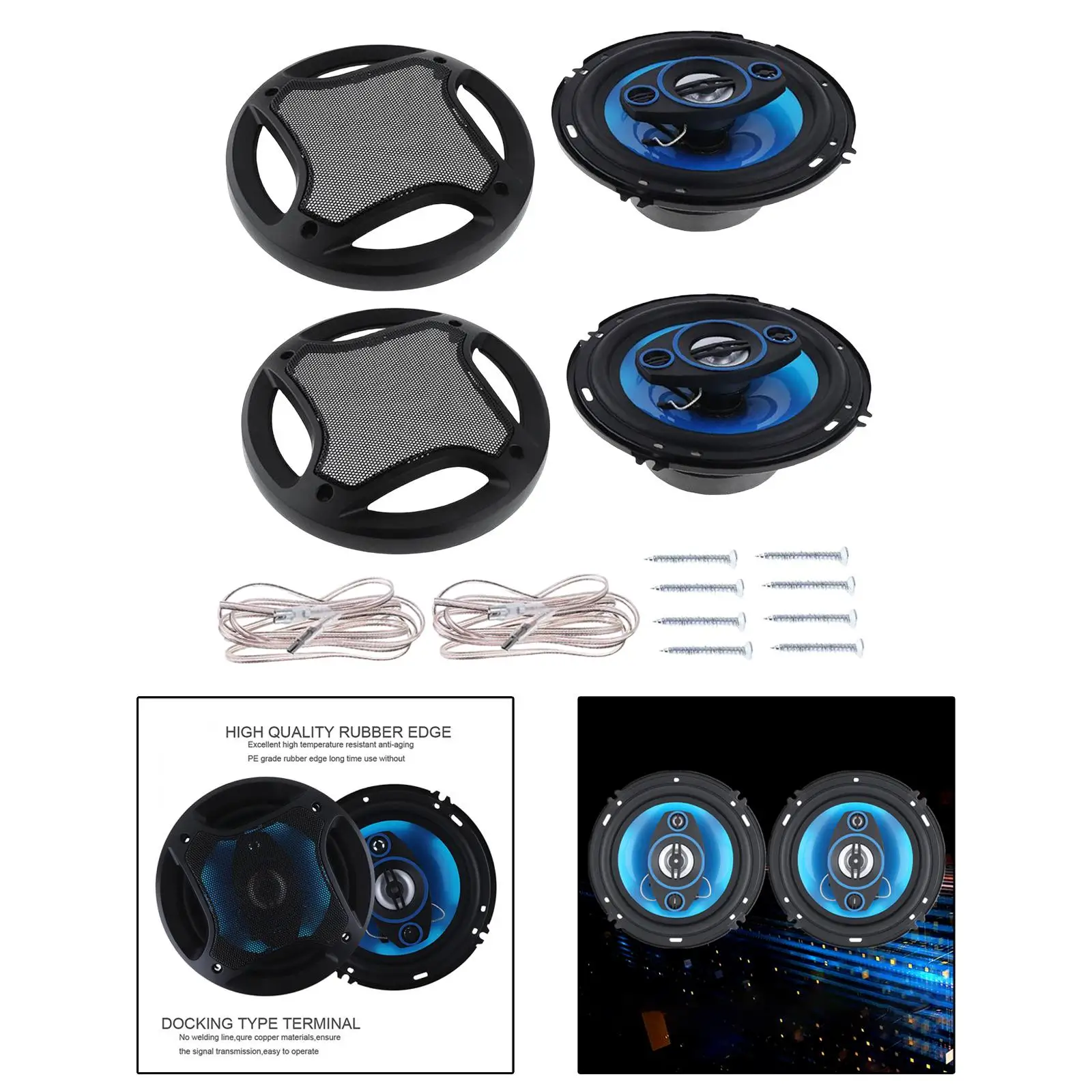 

2 Universal/ 6 inch 130 Loudspeaker Vehicle Speaker Tweeters Outdoor Home