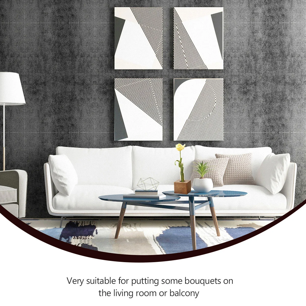 Ваза Стеклянная пробирка Деревянное основание Украшение стола Свежий цветочный