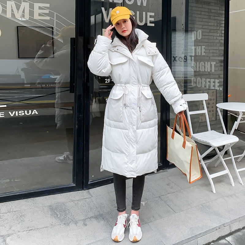 Winter Women long Parkas Jackets Casual Pockets Thick Warm Hooded Pattern Coat Female Winter Outwear windproof Jacket parkas