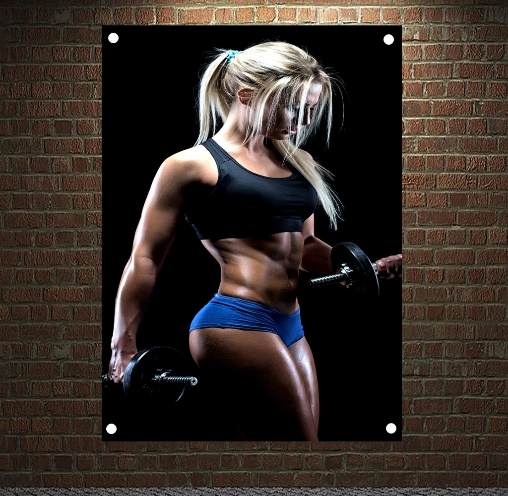 

Lift Dumbbells Motivational Workout Posters Exercise Bodybuilding Banners Flags Wall Art Canvas Painting Tapestry Gym Decor D4