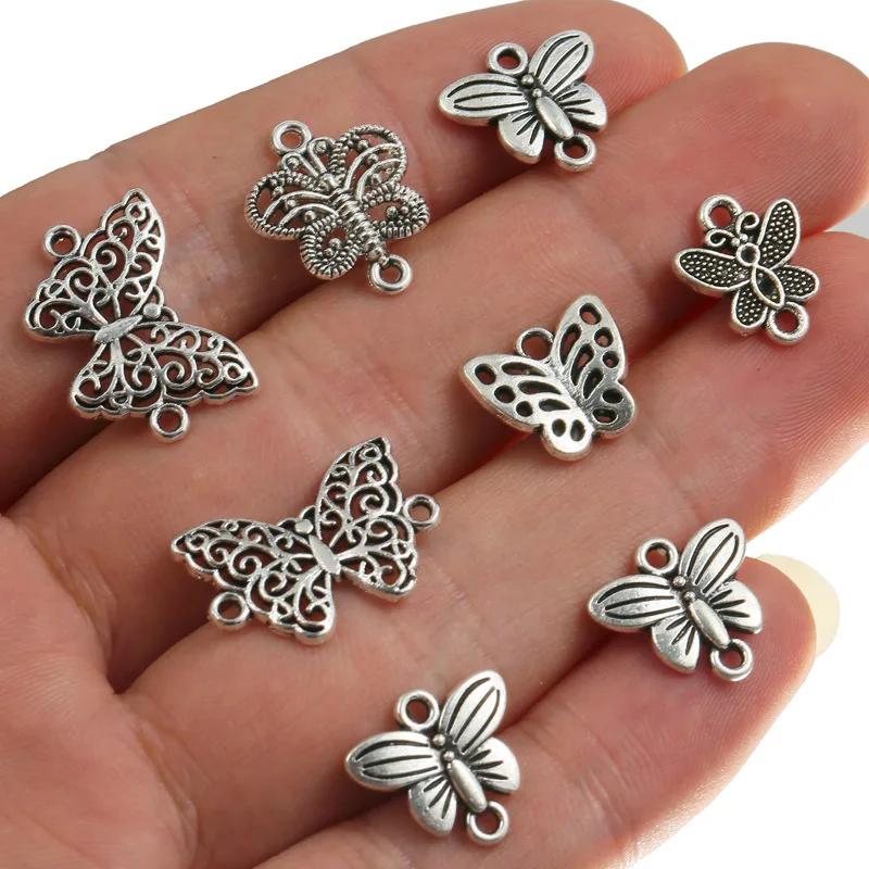 

Retro Punk 10PCS Cute Butterfly Pendant DIY Jewelry Mmaking Butterfly Earrings Bracelet Jewelry Accessories Animal Charm