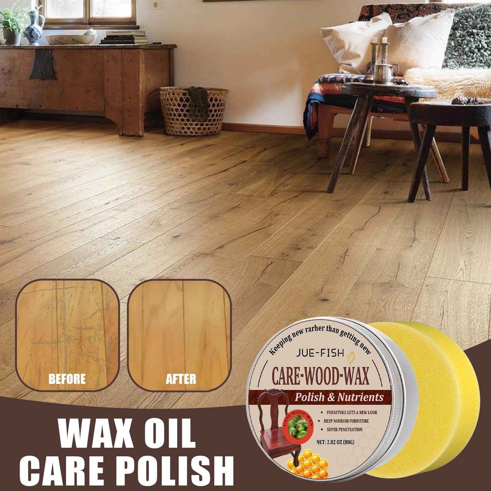 

Wax Oil Care Brilliant Polish Wooden Floor Furniture Brightening Polishing Cleaning Hydrophobic Maintenance Beeswax Wood Repair