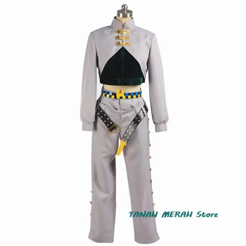 Костюм для косплея Джоджо из аниме Невероятные приключения резинка волос серого