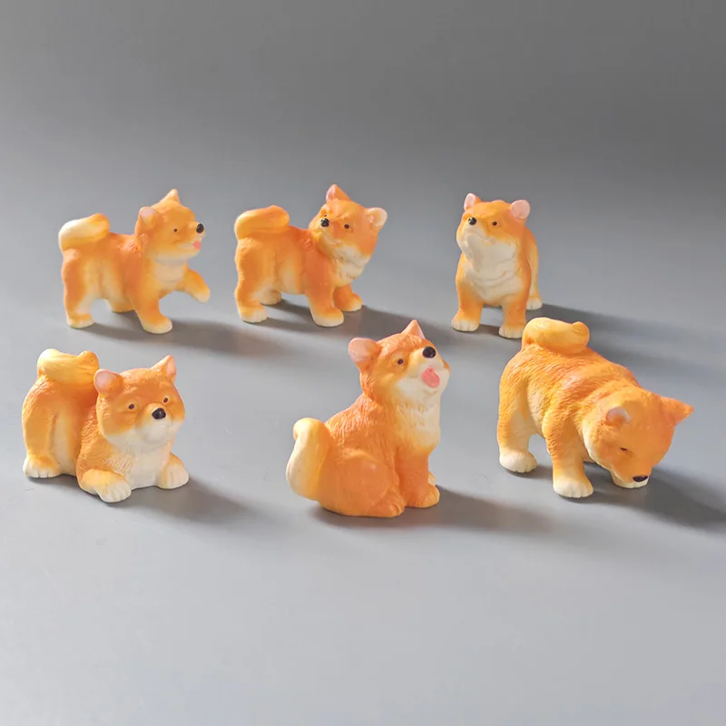 6 шт. 2024 популярная милая фигурка собаки Шиба-ину сделай сам пейзаж домашний