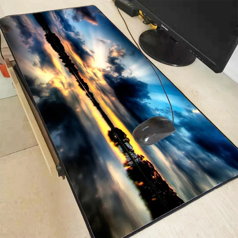 

MRGBEST Lake Reflection Sky Sunset Tree Water Large Gaming Mouse Pad Gamer Locking Edge Keyboard Mouse Mat for CS GO LOL Dota