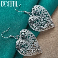 doteffil 925 sterling silver hollow heart flower earrings for women best gift wedding engagement jewelry