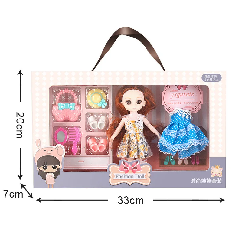 

16cm Dress Up Princess BJD Doll Twistable Joint Simulation Scene Play House Set Toys for Children Pet Shop Shopping Game Toys