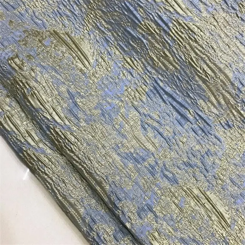 Metal Yarn Artistic Paint Embossed Brocade Fabric Jacquard Garments Curtain By Yard |