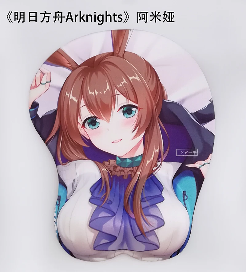 

3D Mouse Pad Anime Sexy Girls Chest Gaming Mousepad With Gel Wrist Rest Fabric Silicone Soft Mause Mat Kawaii Genshin Impact