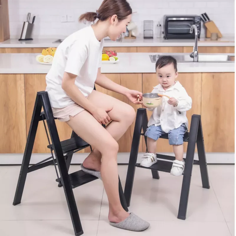 

Multifunctional Folding Aluminium Ladders Aluminum Alloy Folding Ladder Safe And Stable Step Ladder Convenient Kitchen Chair