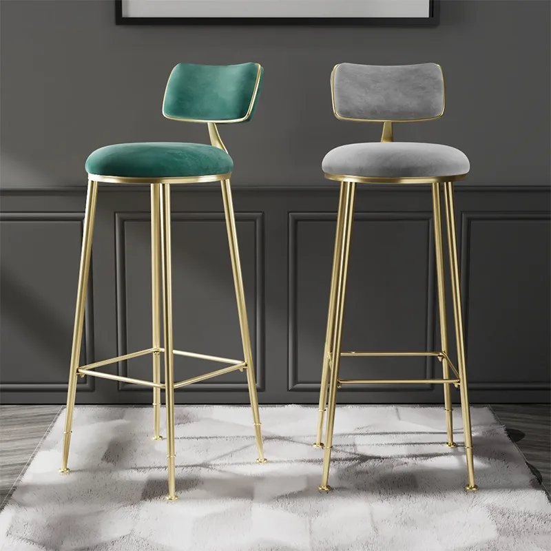 Nordic Light Luxury Bar Chair Simple Stool Coffee Restaurant Leisure Back High