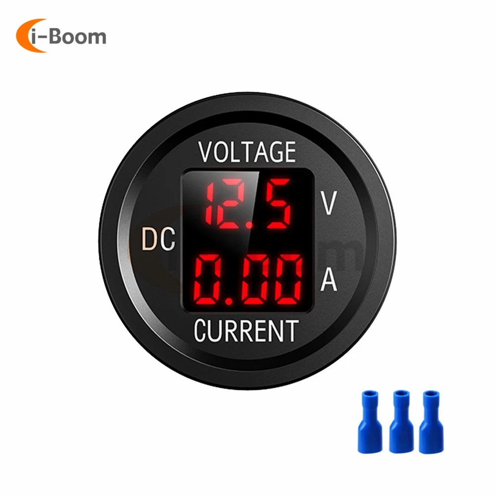 

Автомобильный водонепроницаемый мини-вольтметр, цифровой тестер напряжения и тока с двойной светодиодной панелью, дисплей 0-10 А, амперметр, 5-48 в