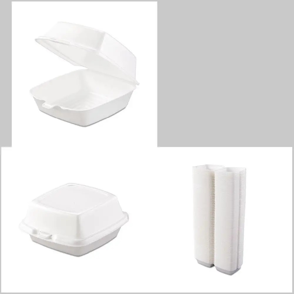 

Attractive White Hinged Lid Containers, 500/Carton, 6 x 5.78 x 3 -DCC60HT1