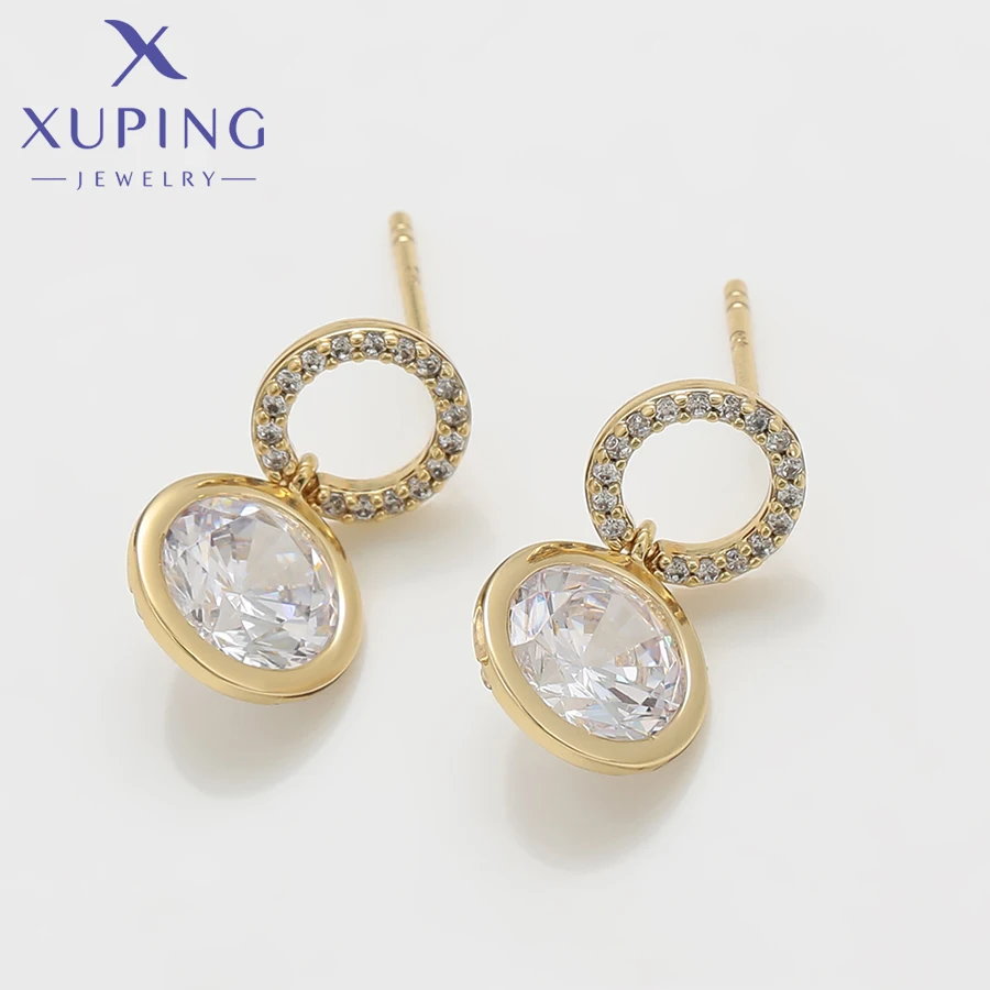 Женские серьги-гвоздики Xuping простые круглые золотого цвета аксессуары для