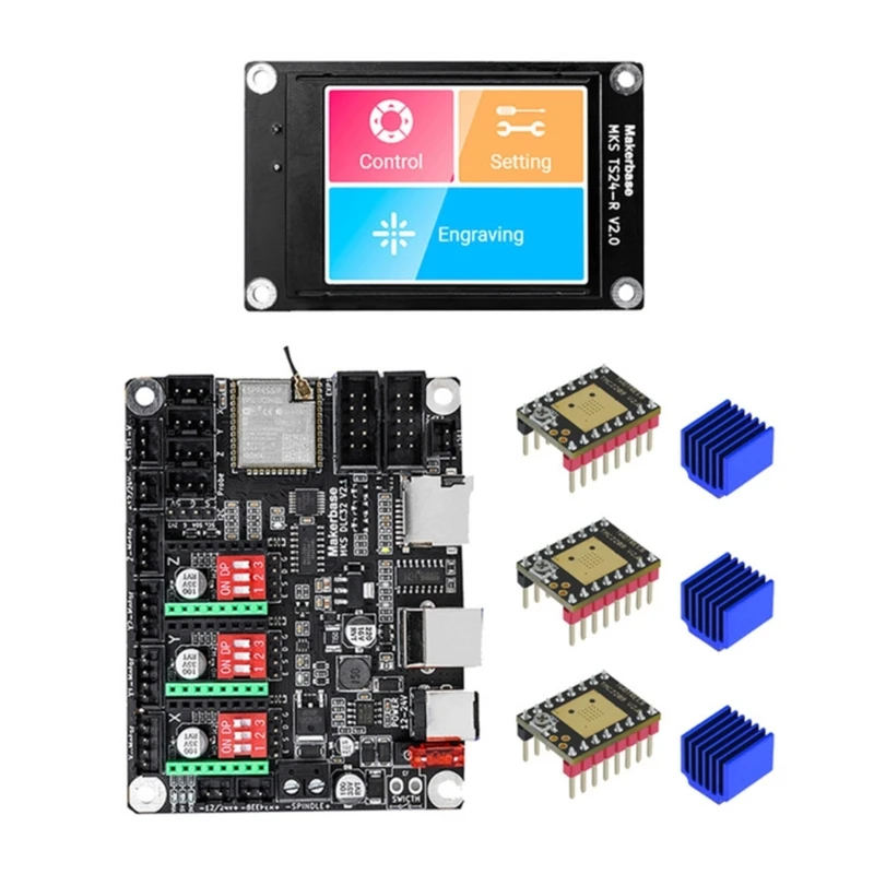

MKS DLC32 GRBL Offline Controller 3D Engraver Control Board TS35-R Touch-Screen