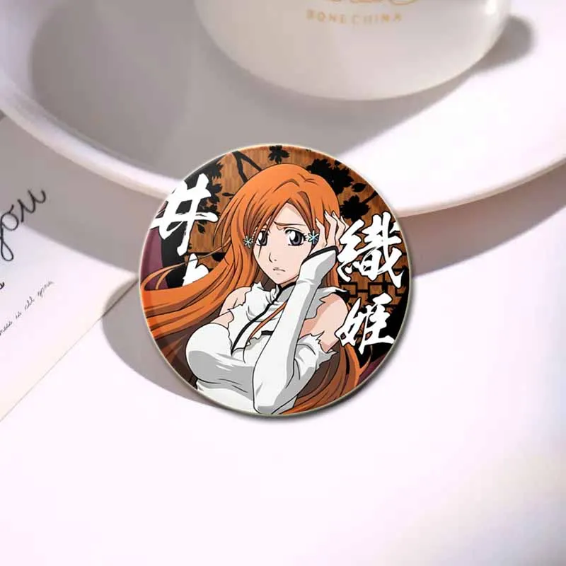 Bleach аниме брошь круглые булавки ручной работы Rukia Renji Byakuya Kuchiki Sajin мультяшный