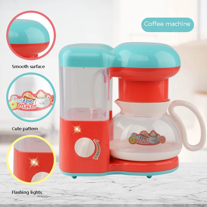 Kids Pretend Play Sets Simulation Toasters Bread Maker Coffee Machine Blender Baking Kit Game Mixer Kitchen Role Toy