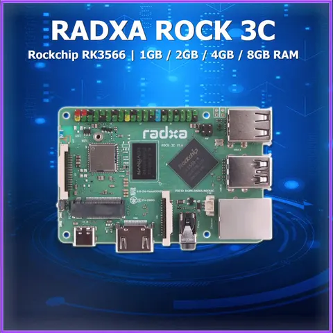 Radxa ROCK 3C Rock Pi 3 Модель C 1 Гб 2 ГБ 4 ГБ 8 ГБ ОЗУ Rockchip RK3566 четырехъядерный Cortex A55 макетная плата